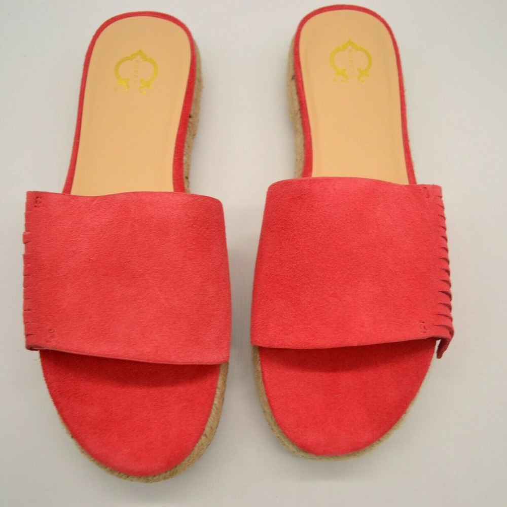 C Wonder Womens Tabitha Espadrille Slide Sandal 5.5 Daiquri Suede Fringe NEW